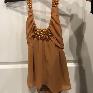 Beaded Pearl Halter Top